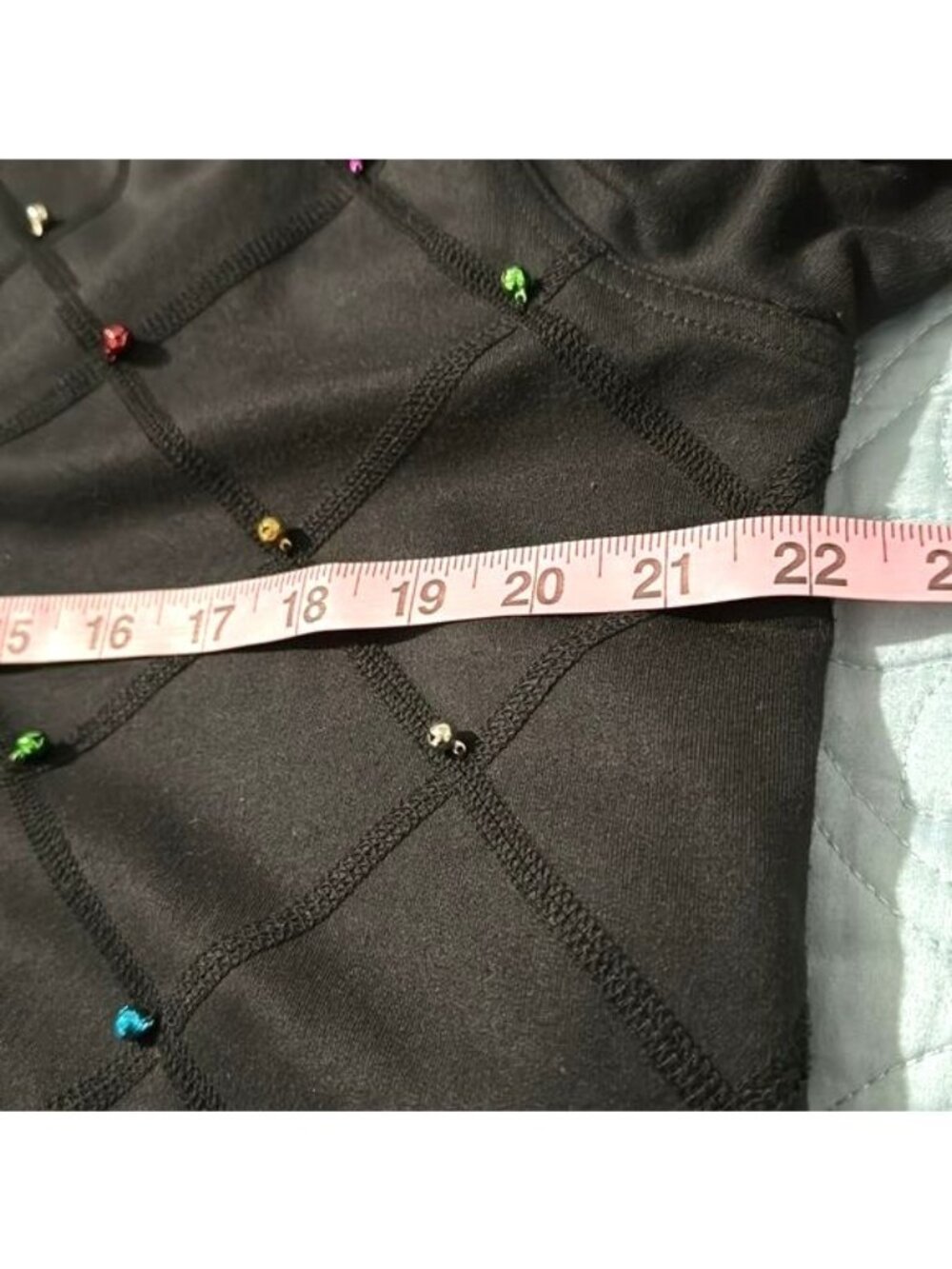 Blast Womens Quilted Black Jacket With Colorful Beads Full Zipper Size S - Picture 8 of 9